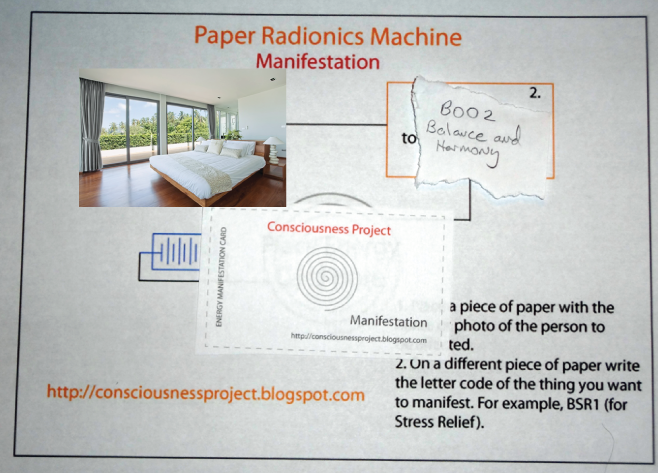 Manifestation Paper Radionics Machine Board Setup to Send Energies to a Room/Area